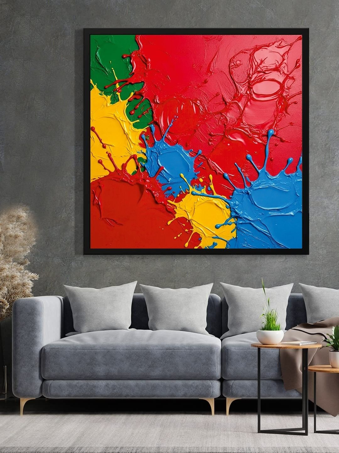 DECOR DADDY Red Canvas Holi Wall Paintings