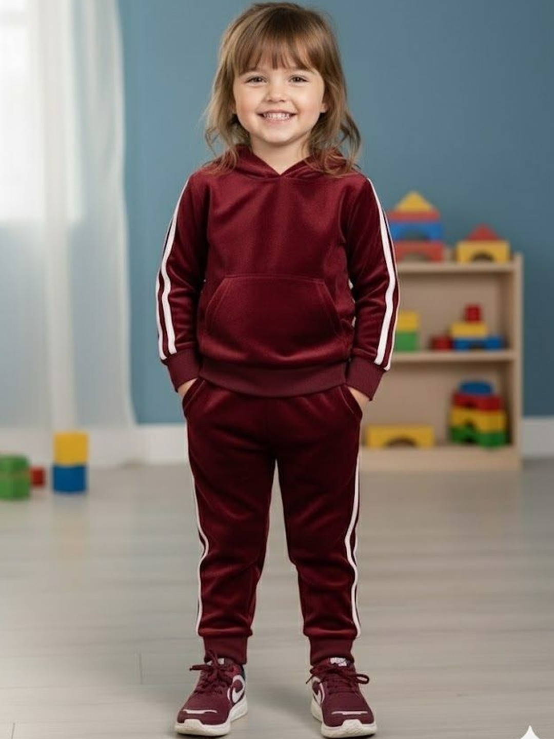 MAYNEISHA Kids Long Sleeves Hooded Sweatshirt With Joggers Tracksuits