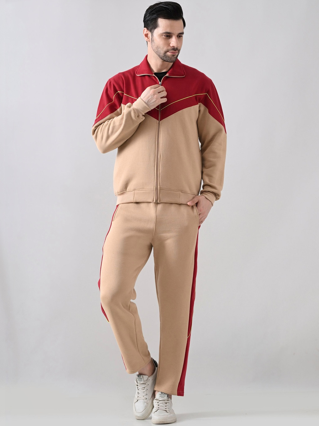 BAESD Color-Blocked Full Sleeve Zipper Tracksuit