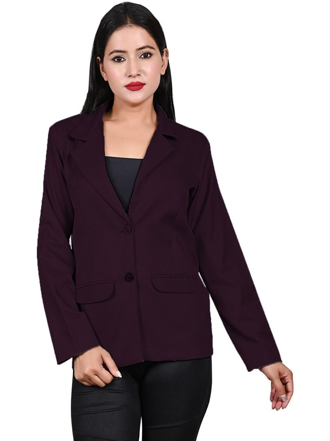 Naida Single-Brested  Two Buttons & Pockets Tailored-Fit Blazers