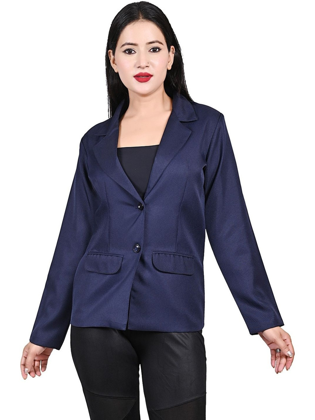 Naida Tailored Fit Formal Blazer With Two Buttons & Pockets