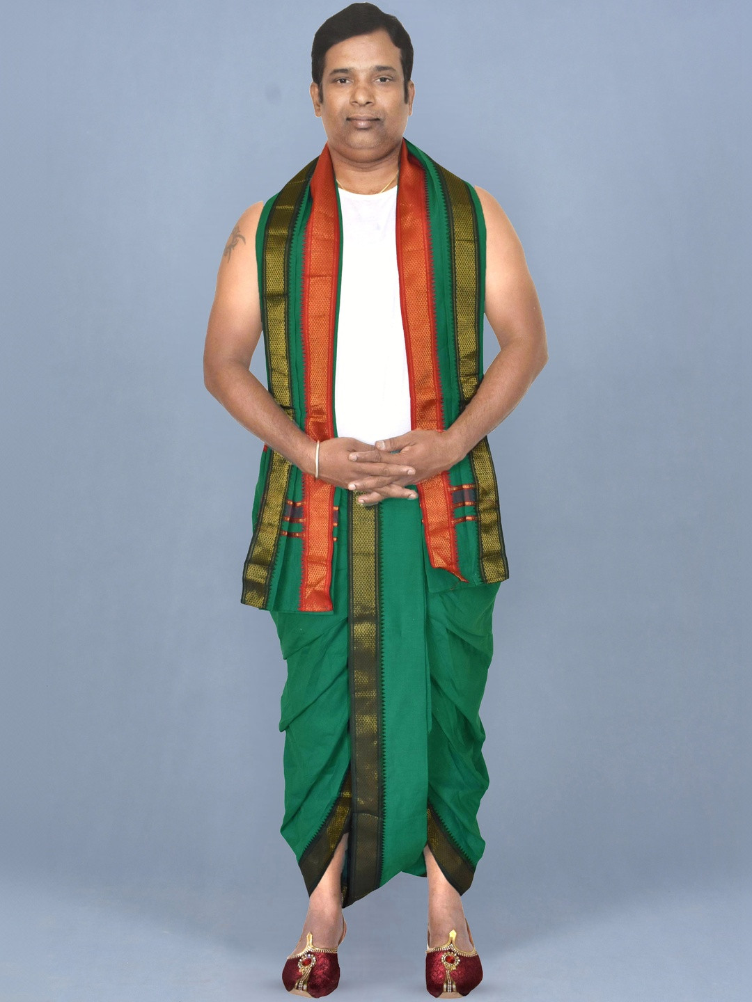 TUNI MANI Men Cotton Readymade Panchakacham Dhoti Pants