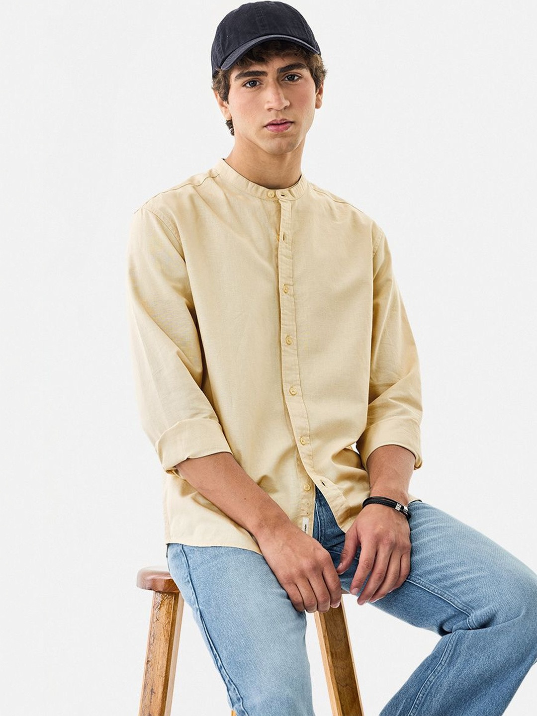 Snitch Cotton Linen Long Sleeves Shirt