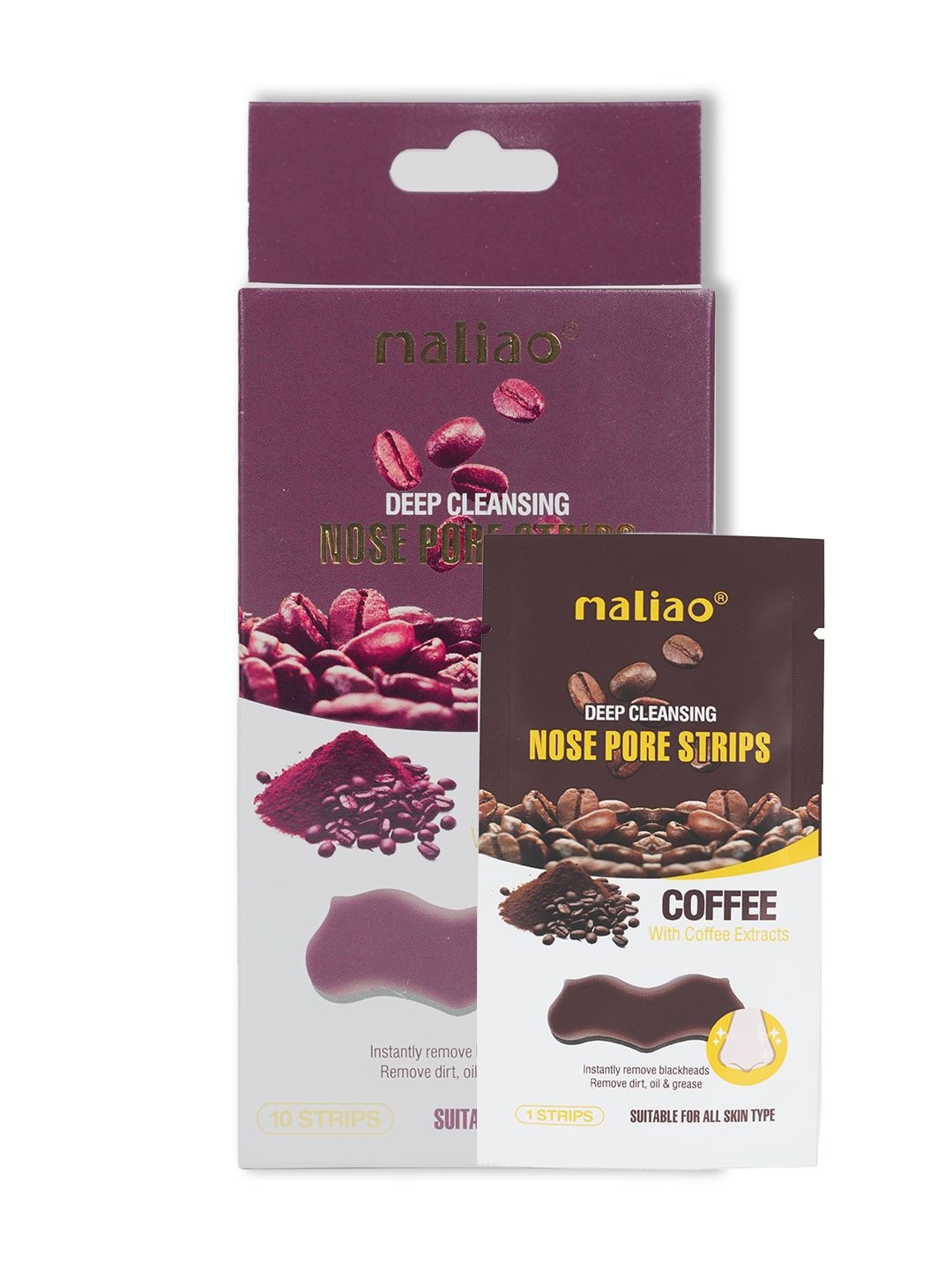 Maliao Coffee Deep Cleansing Nose Pore Strips - 10 Strips