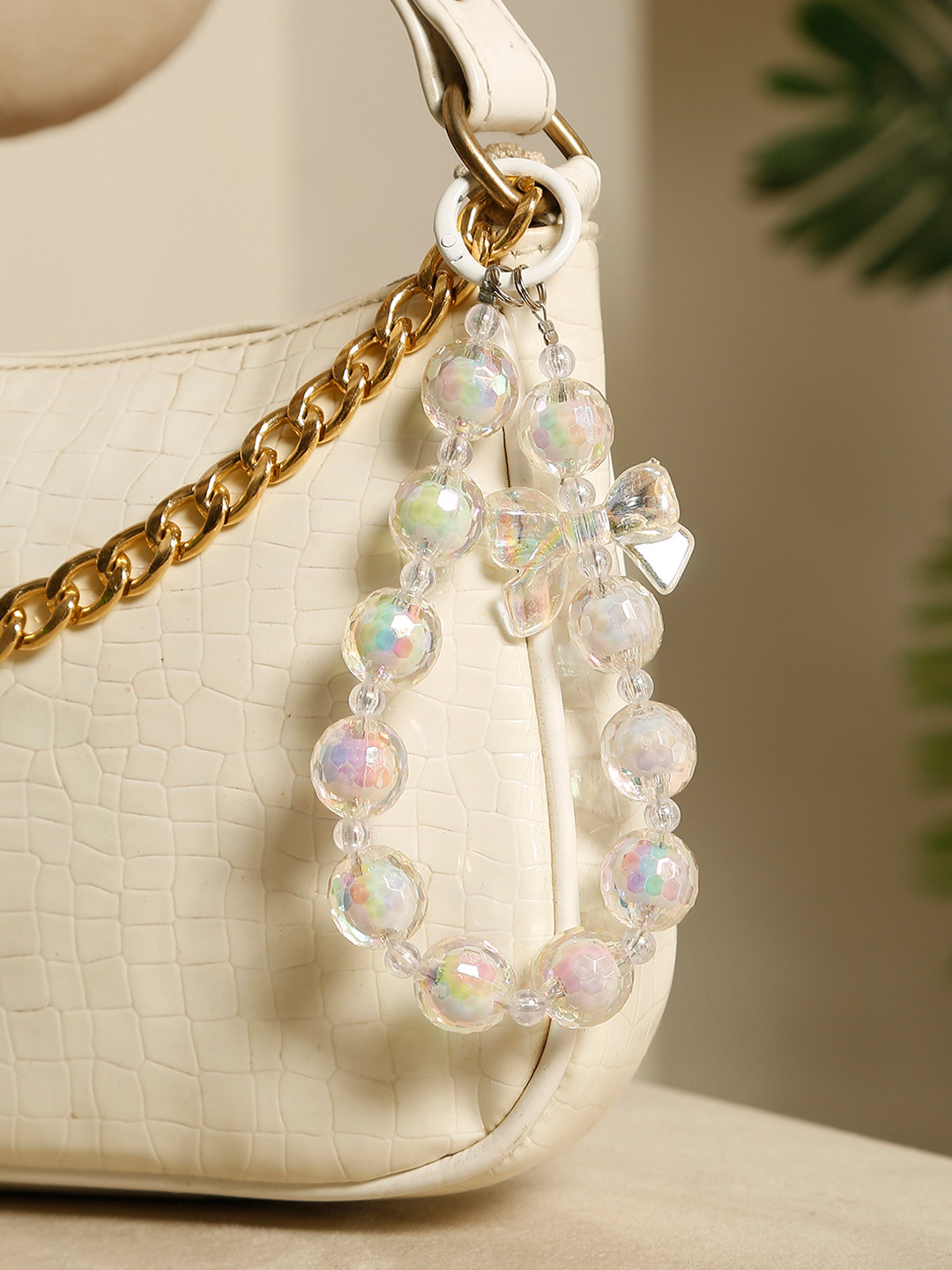 Stoln Bow with beads Bag Charm