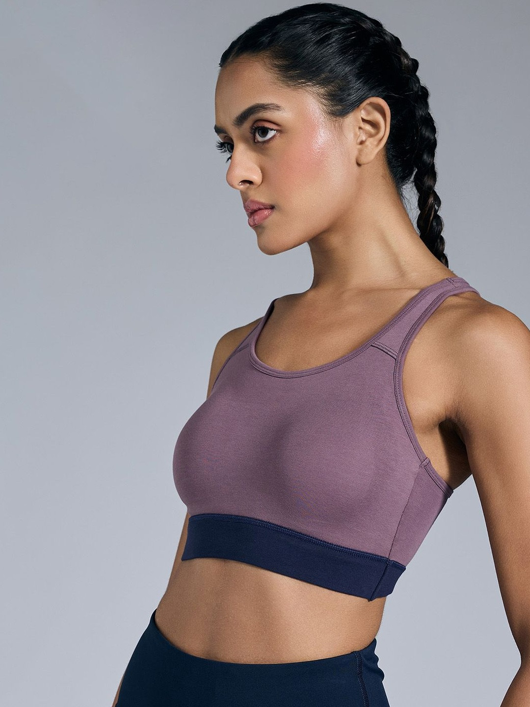 Cotton Slip-On Sports Bra with Removable Pads KIC104 -Tulipwood