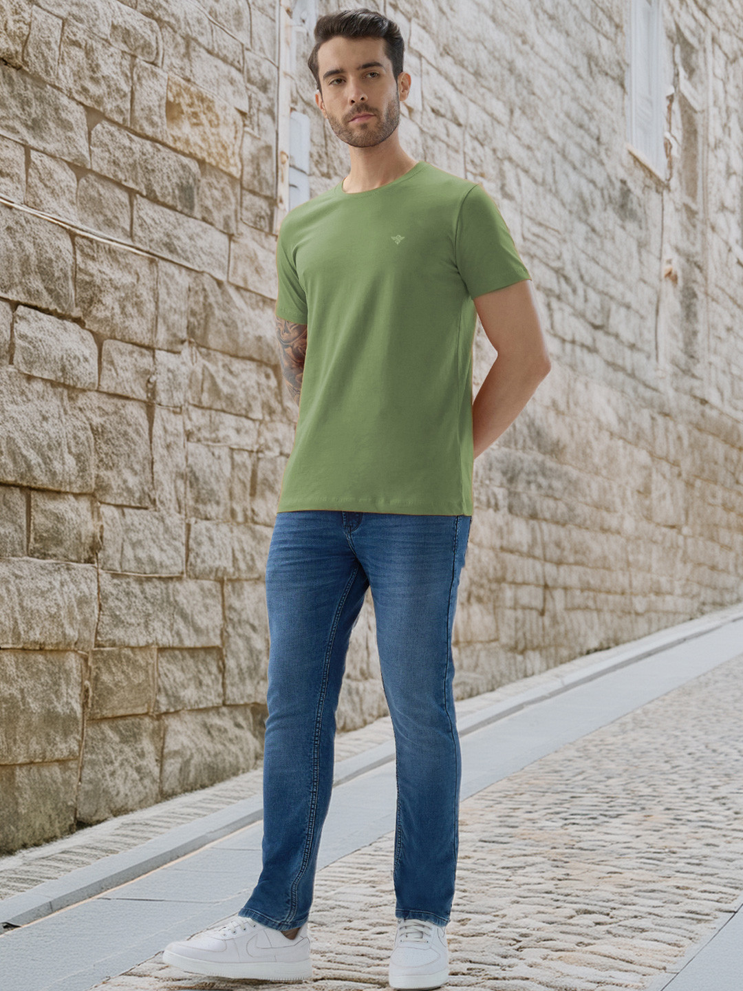 Status Quo Men Brand Logo Pure Cotton T-shirt