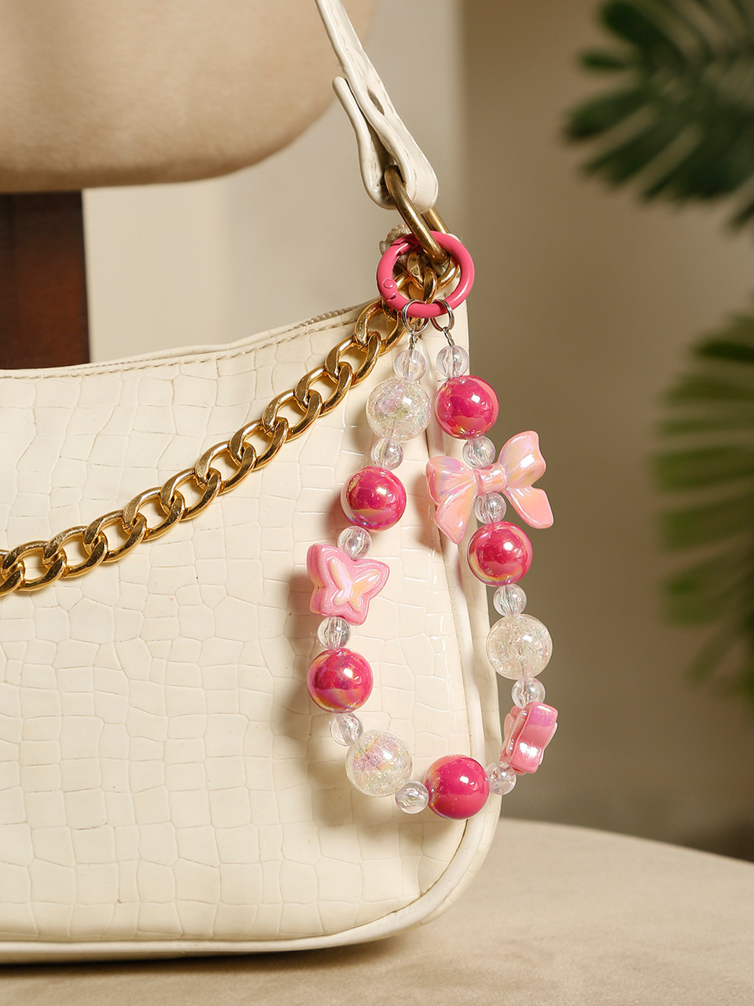 Stoln Bow with beads Bag Charm