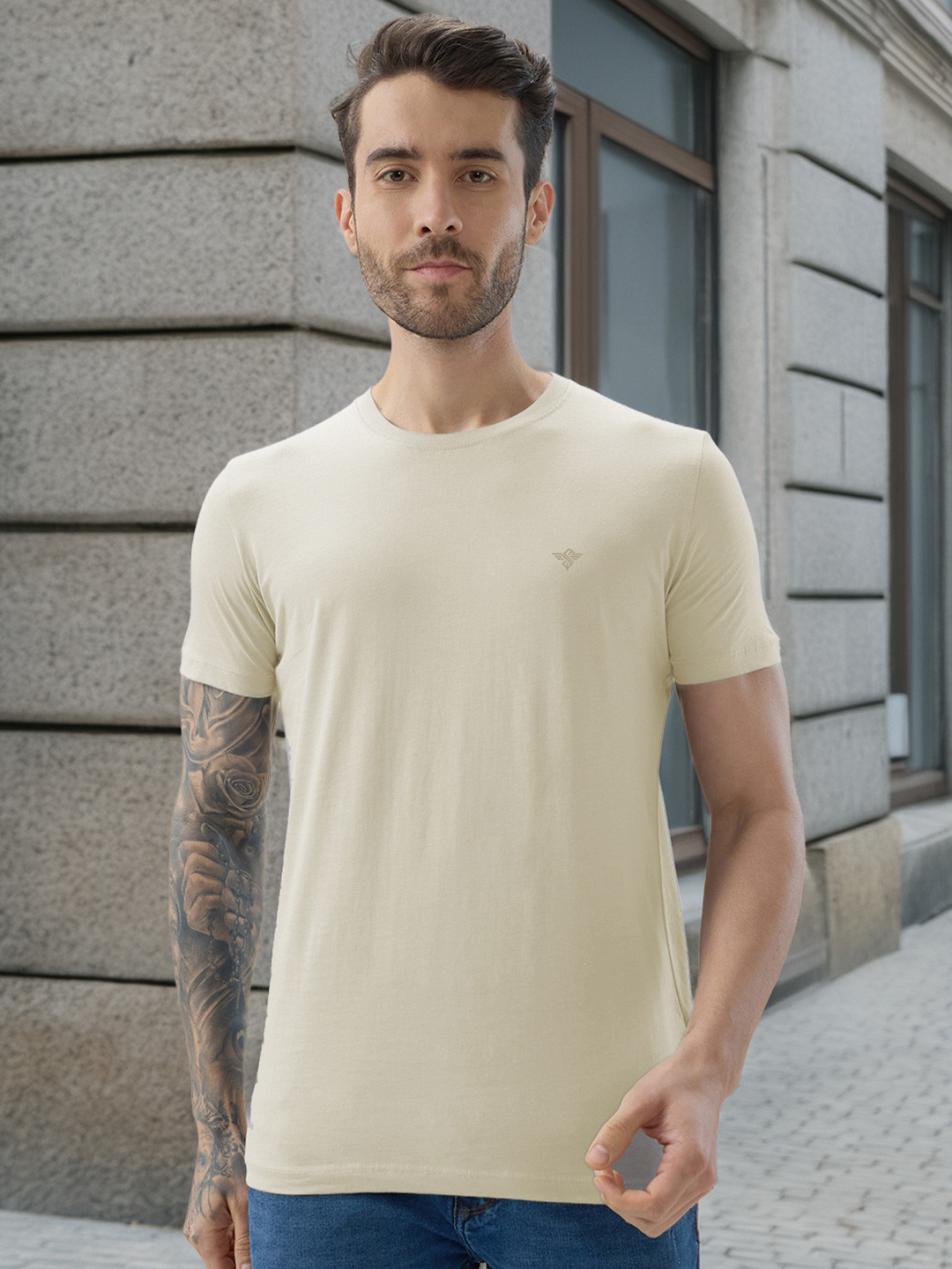 Status Quo Men Brand Logo Pure Cotton T-shirt
