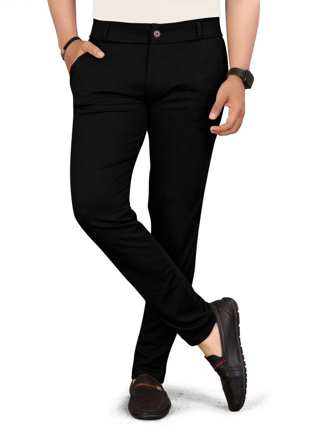 BHAVESHBHAI Men Comfort Mid-RiseTrousers