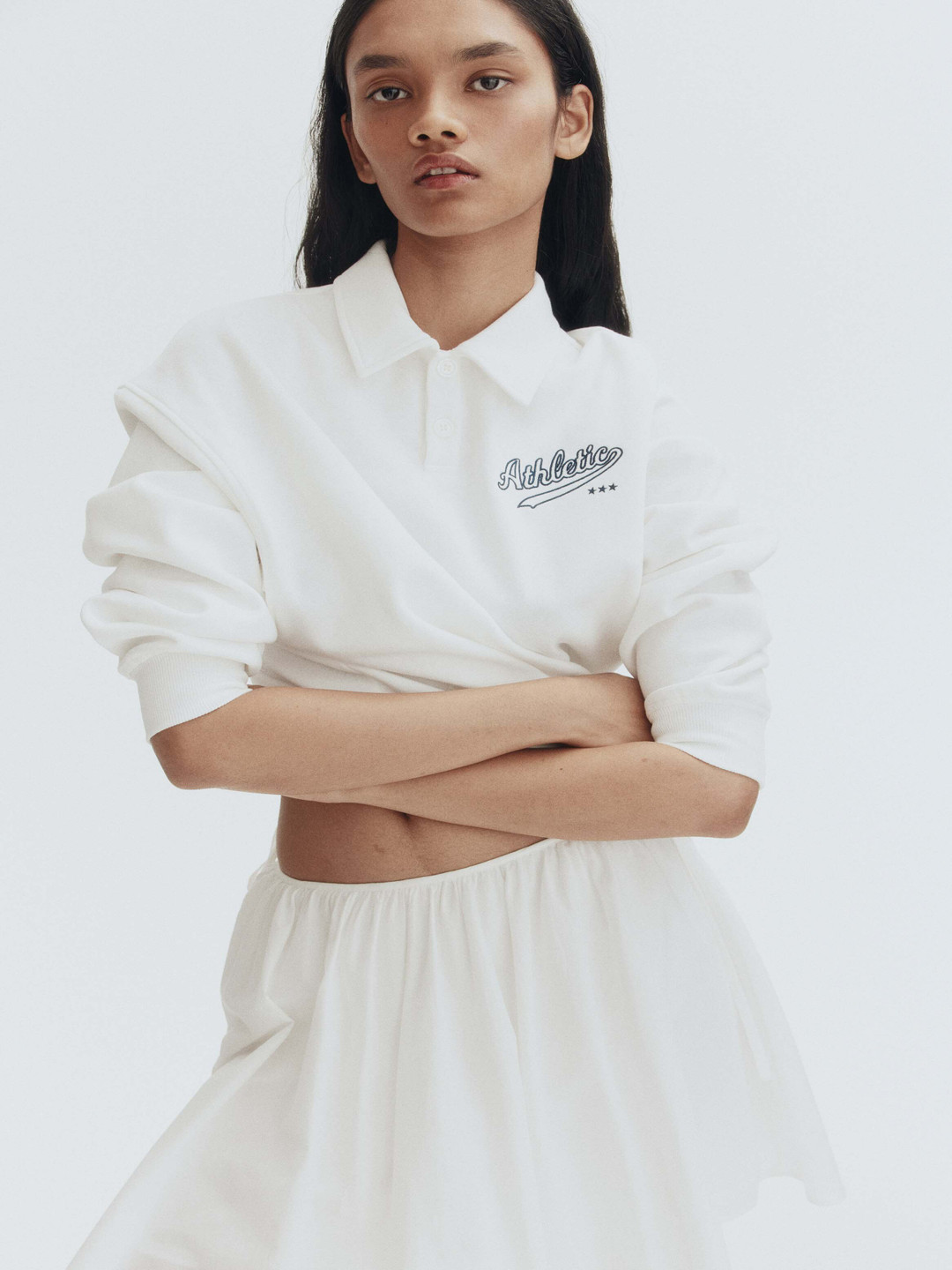 H&M Women Shirt Collar Sweatshirt