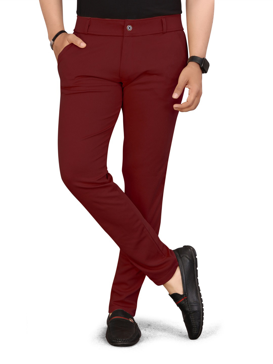 BHAVESHBHAI Men Comfort Regular Fit Trousers