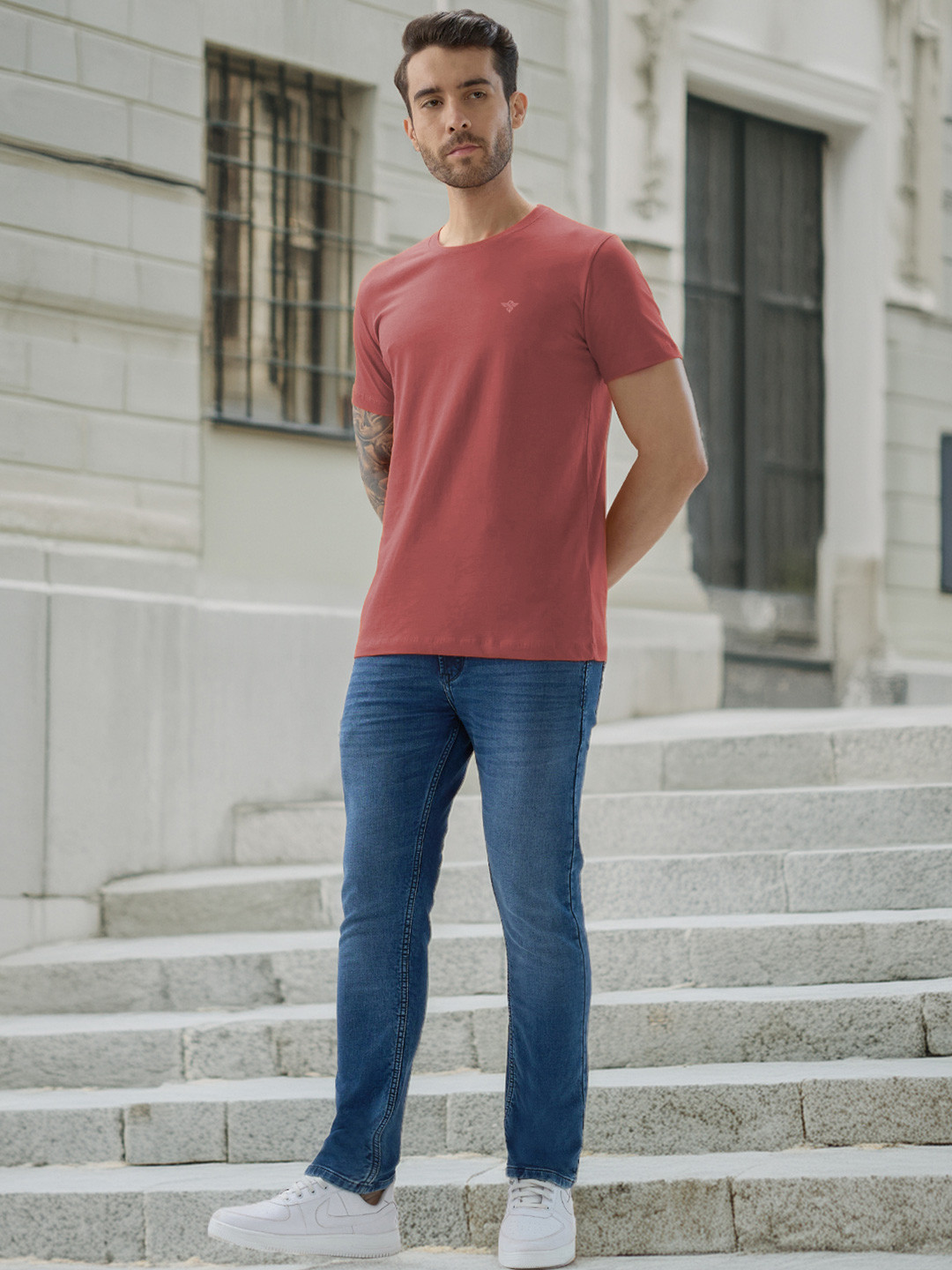 Status Quo Men Brand Logo Pure Cotton T-shirt
