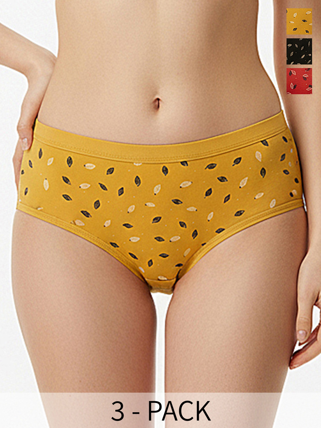 FiveFlag Pack of 3 Printed Mid-Rise Hipster Briefs
