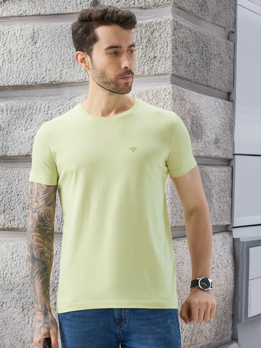 Status Quo Men Brand Logo Pure Cotton T-shirt