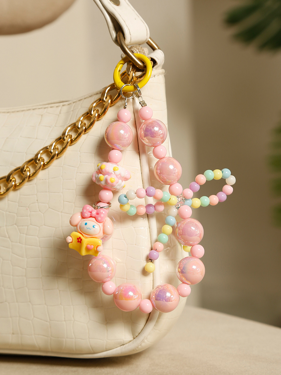 Stoln Bow with beads Bag Charm