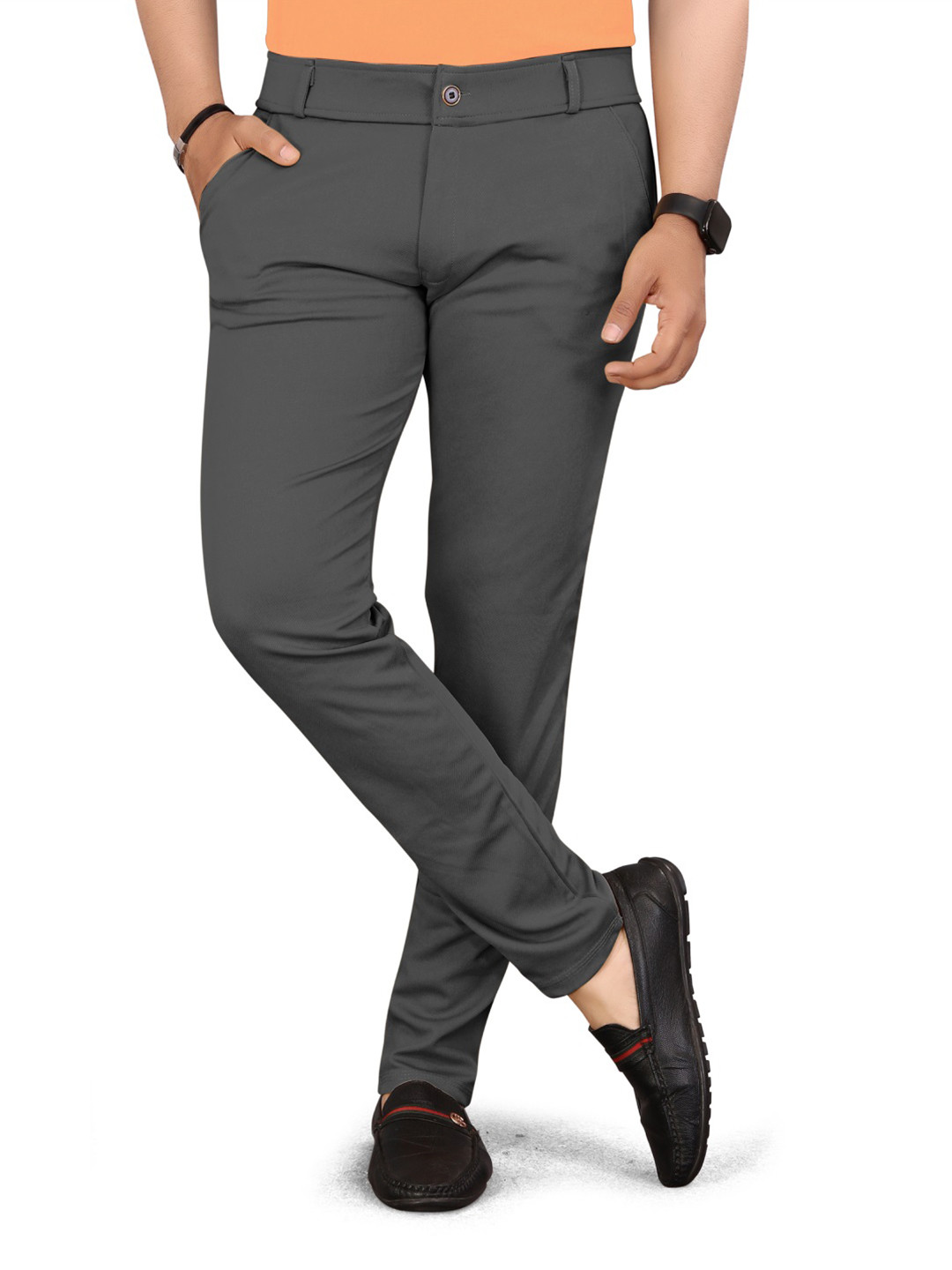 Alankrit Textiles Men Regular Fit Mid Rise Comfort Trousers