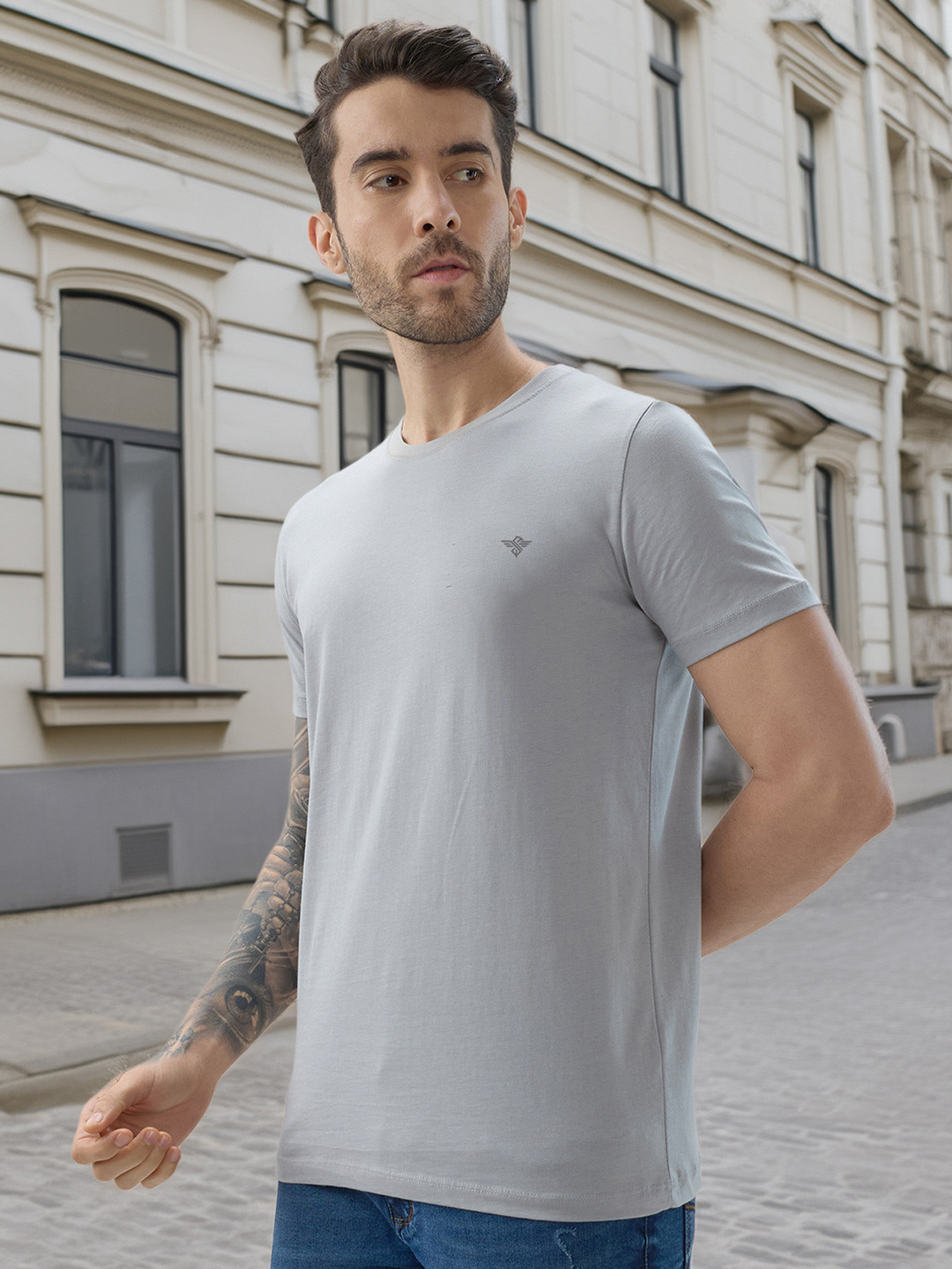 Status Quo Men Brand Logo Pure Cotton T-shirt