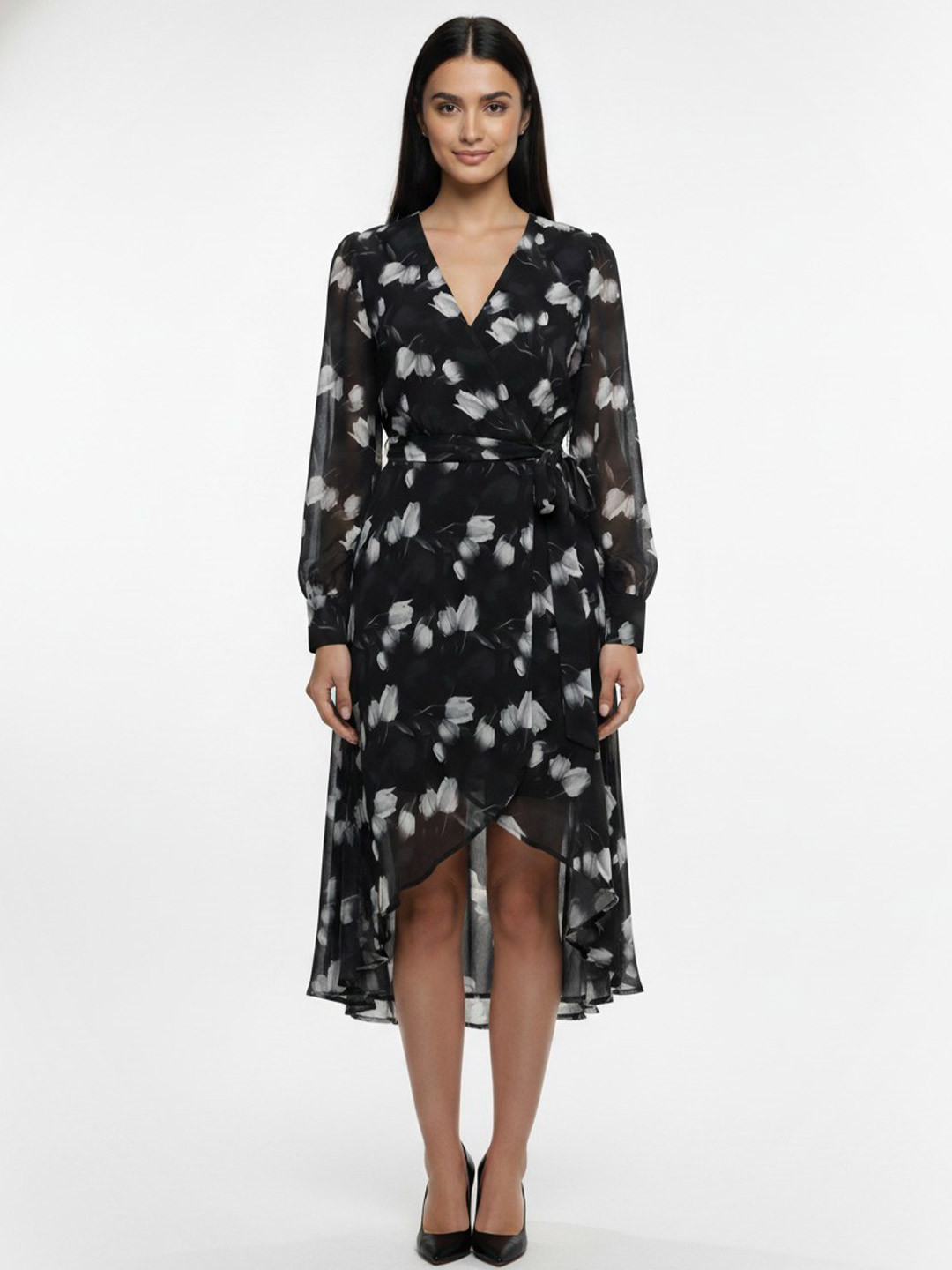 all about you Women Floral Print High-Low Dress