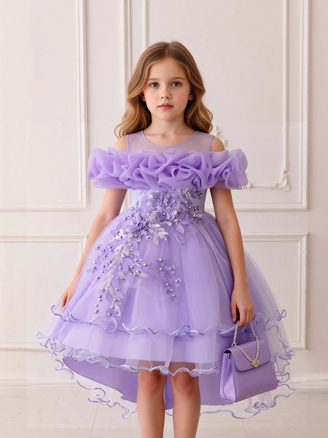 StyleCast x Revolte Girls Applique Net Balloon Mini Dress