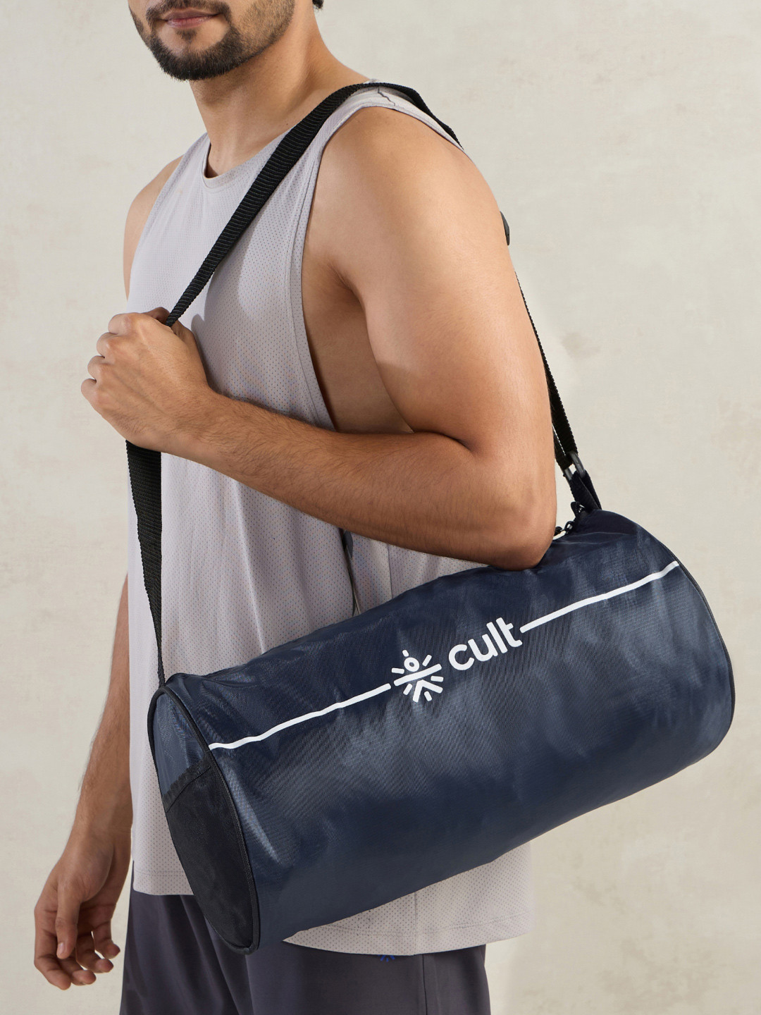 CULT Blue Duffle Bag Unisex Adjustable Strap Mesh pocket Gym & Sport Bag 12 L