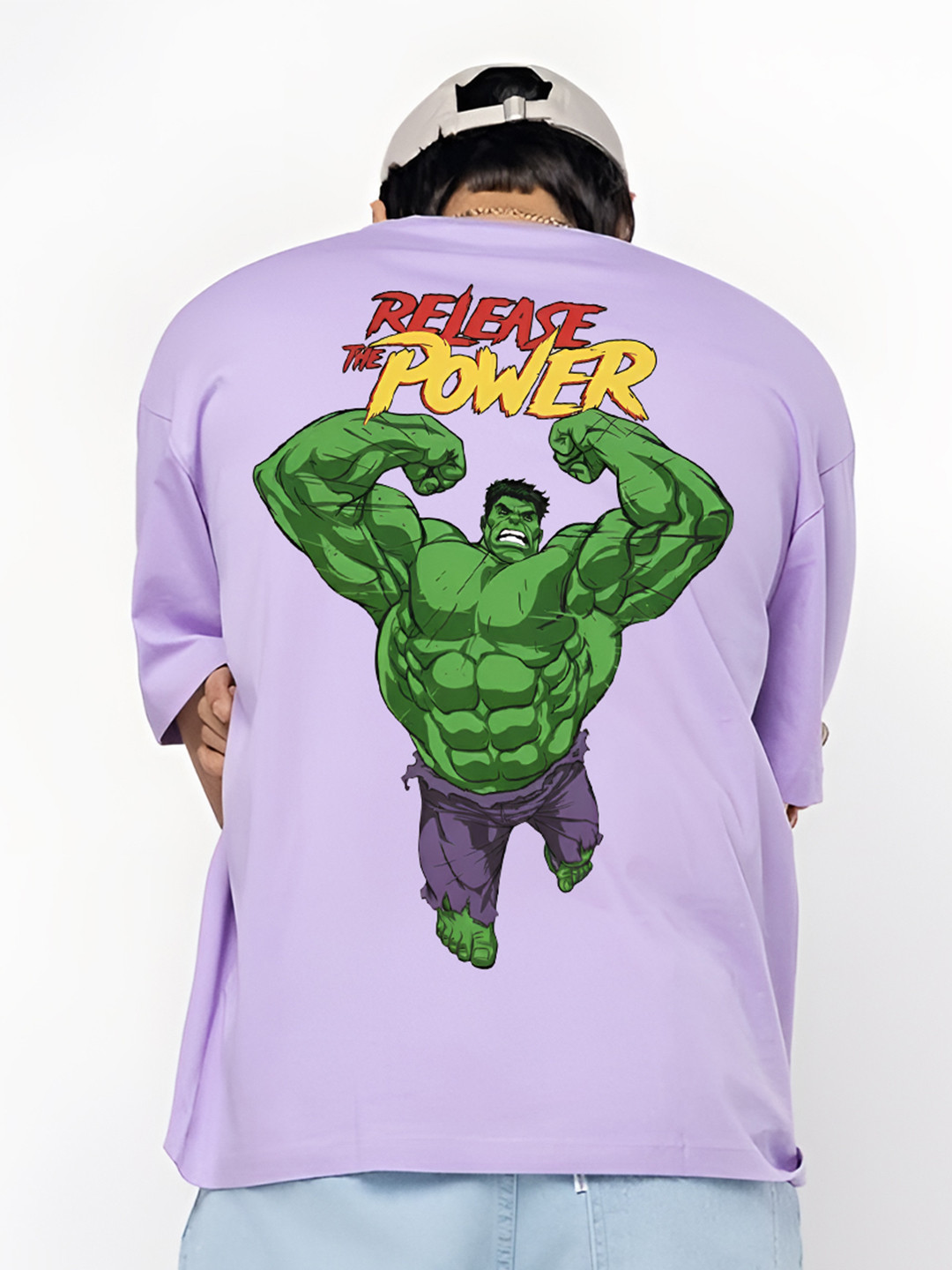 BDSQUARE Men Hulk Graphic Printed Cotton Oversized T-shirt