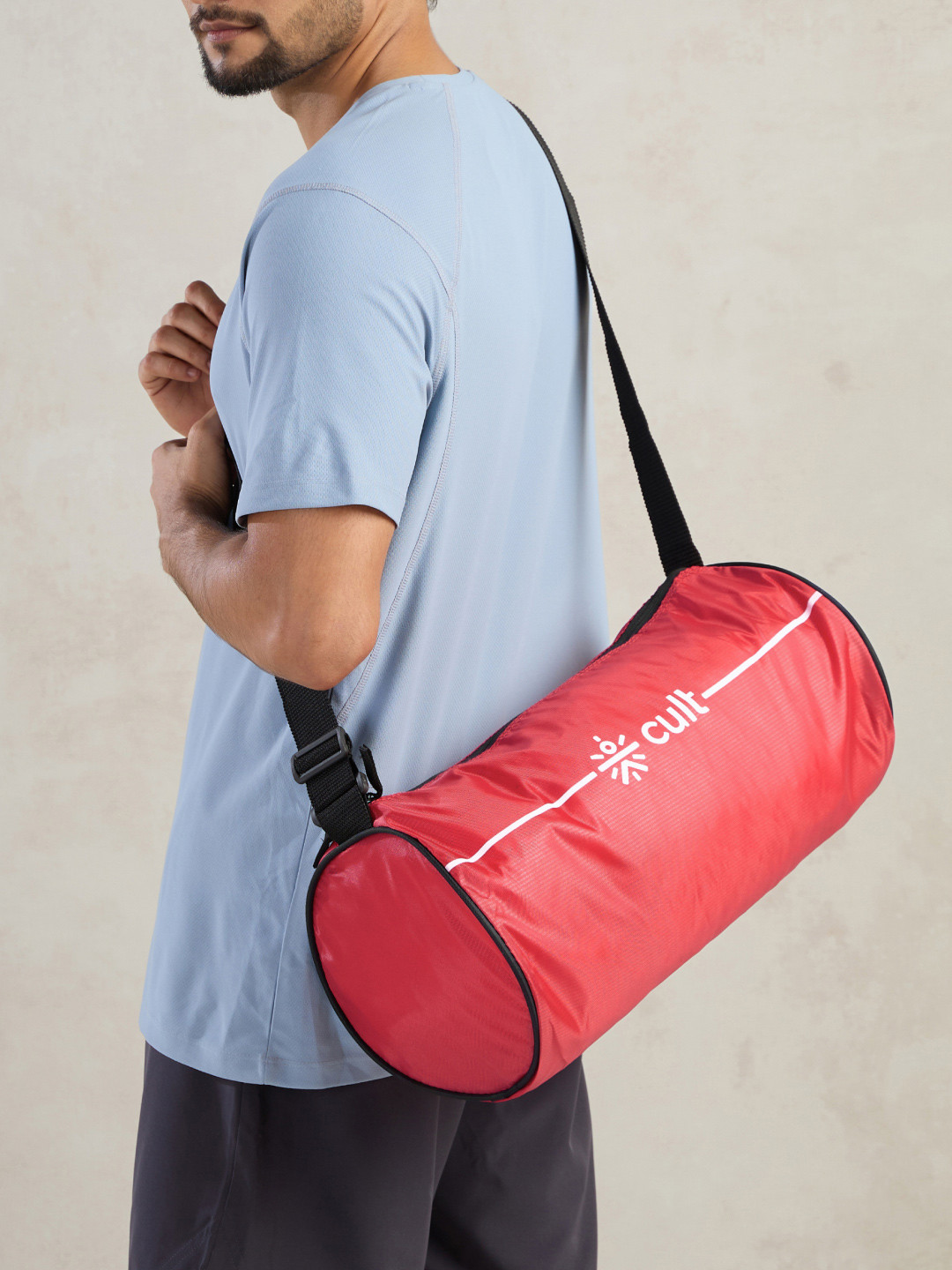 CULT Red Duffle Bag Unisex Adjustable Strap Mesh pocket Gym & Sport Bag 12 L