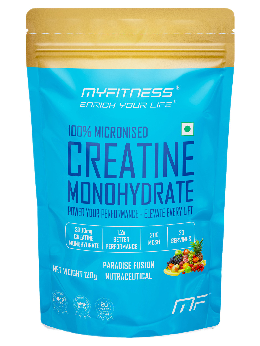 Myfitness 100% Micronized Creatine Monohydrate Powder Paradise Fusion 120g - 30 Servings