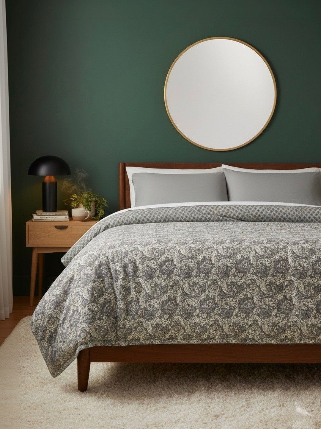 Utopia Bedding Grey & Grey Ethnic Motifs Microfiber Mild Winter 300 GSM Comforter