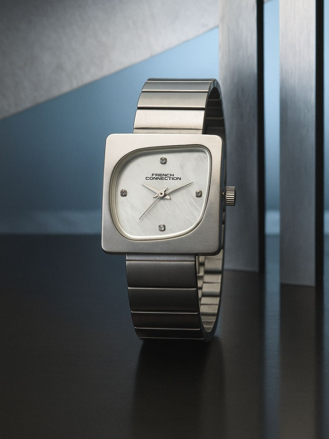 French Connection Women Mother of Pearl Dial & Stainless Steel Bracelet Style Straps Analogue Watch