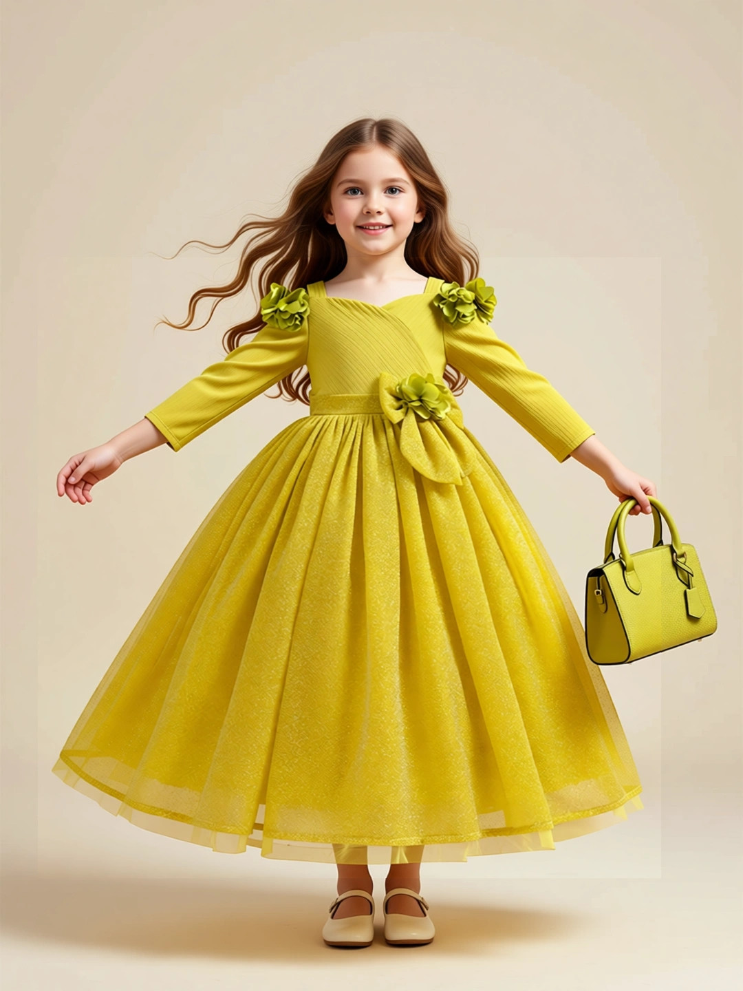 StyleCast x Revolte Girls Shoulder Straps Gown Dress