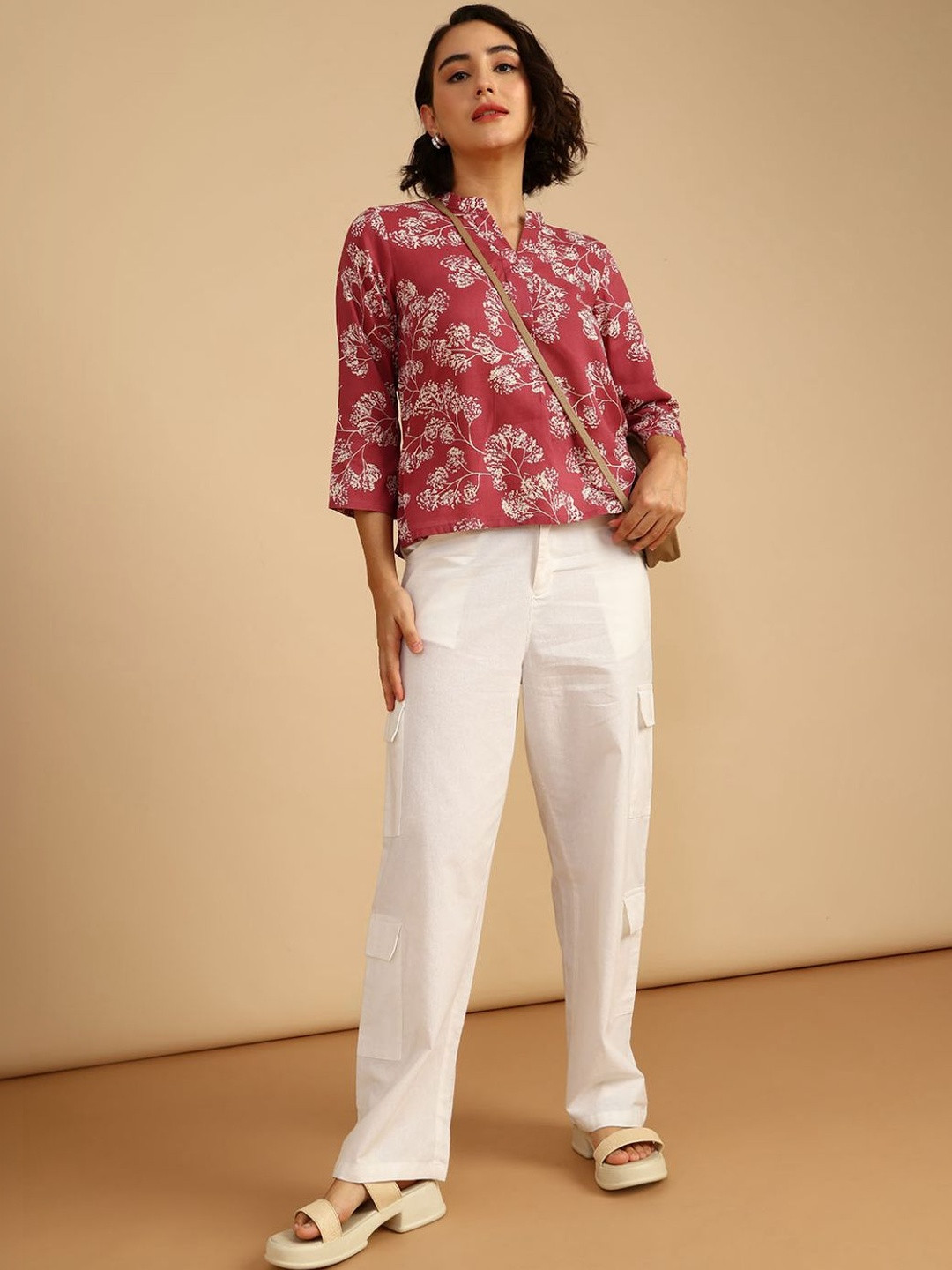 LIMEROAD Botanical Printed Kurti
