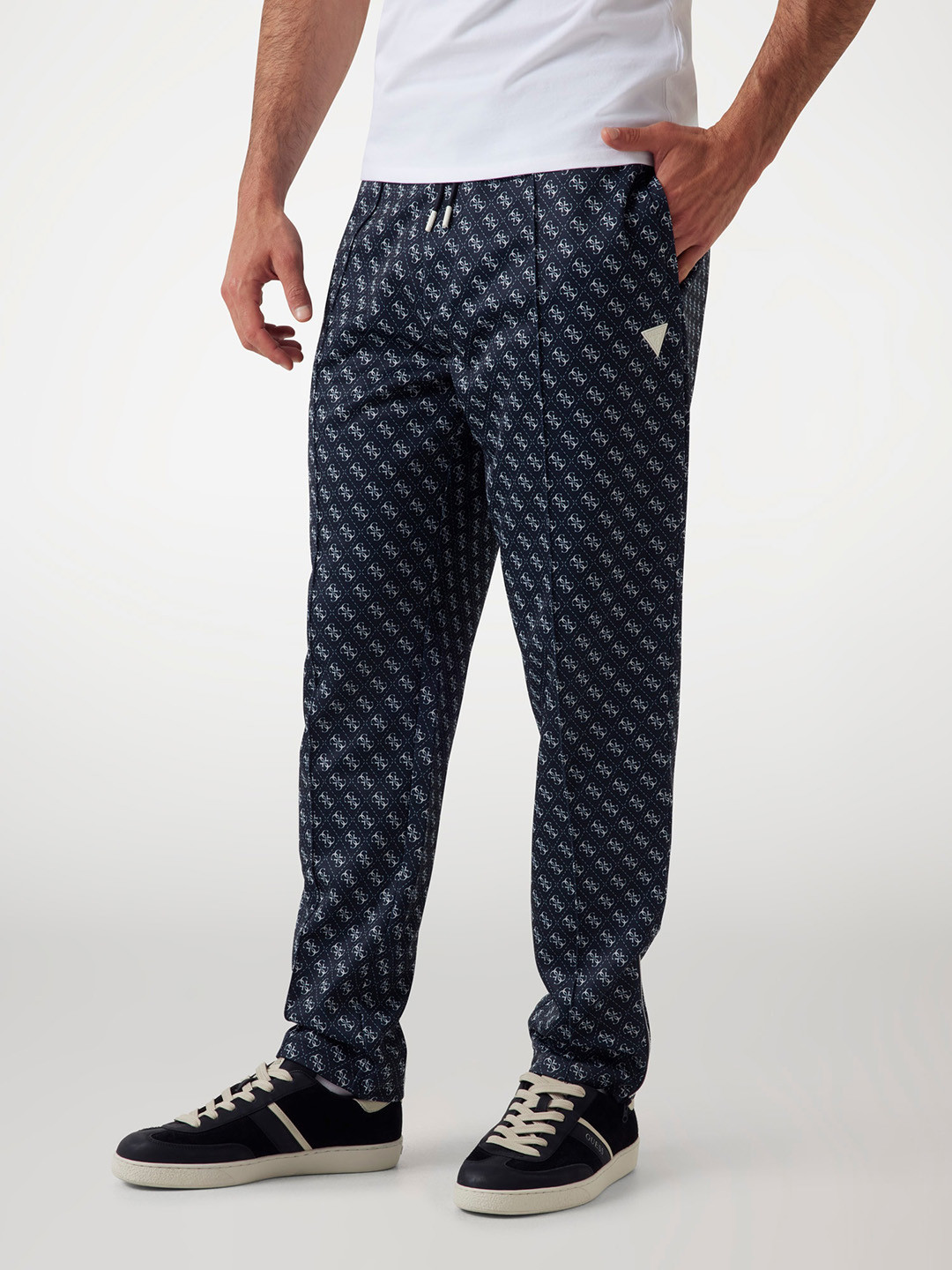 GUESS Men Printed Mid Rise Track Pants