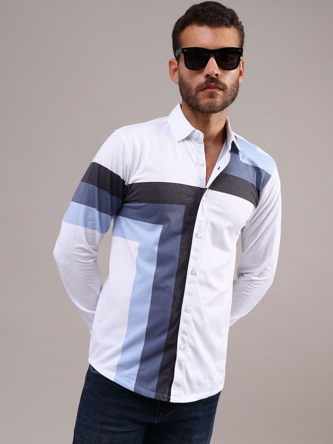 LIMEROAD Men Colourblocked Casual Shirt