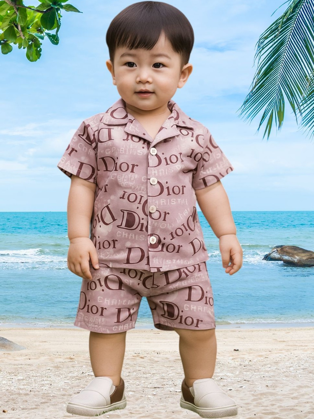 XBOYZ Kids Printed Pure Cotton Half Sleeves Shirt with Shorts