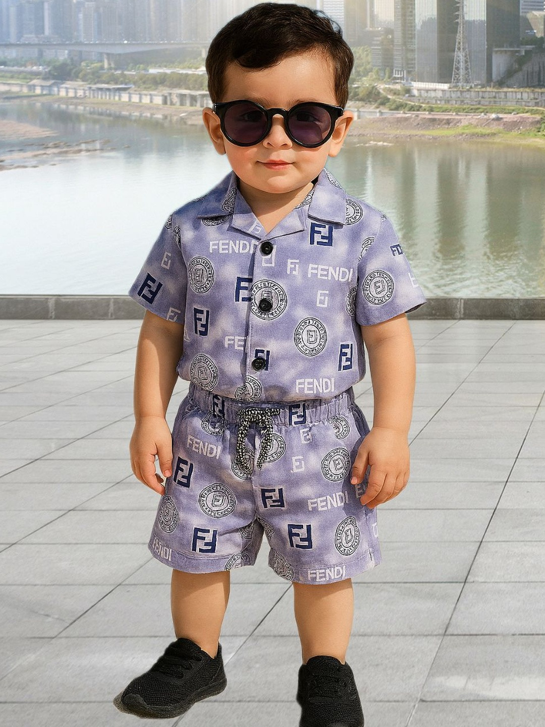 XBOYZ Boys Printed Shirt With Shorts