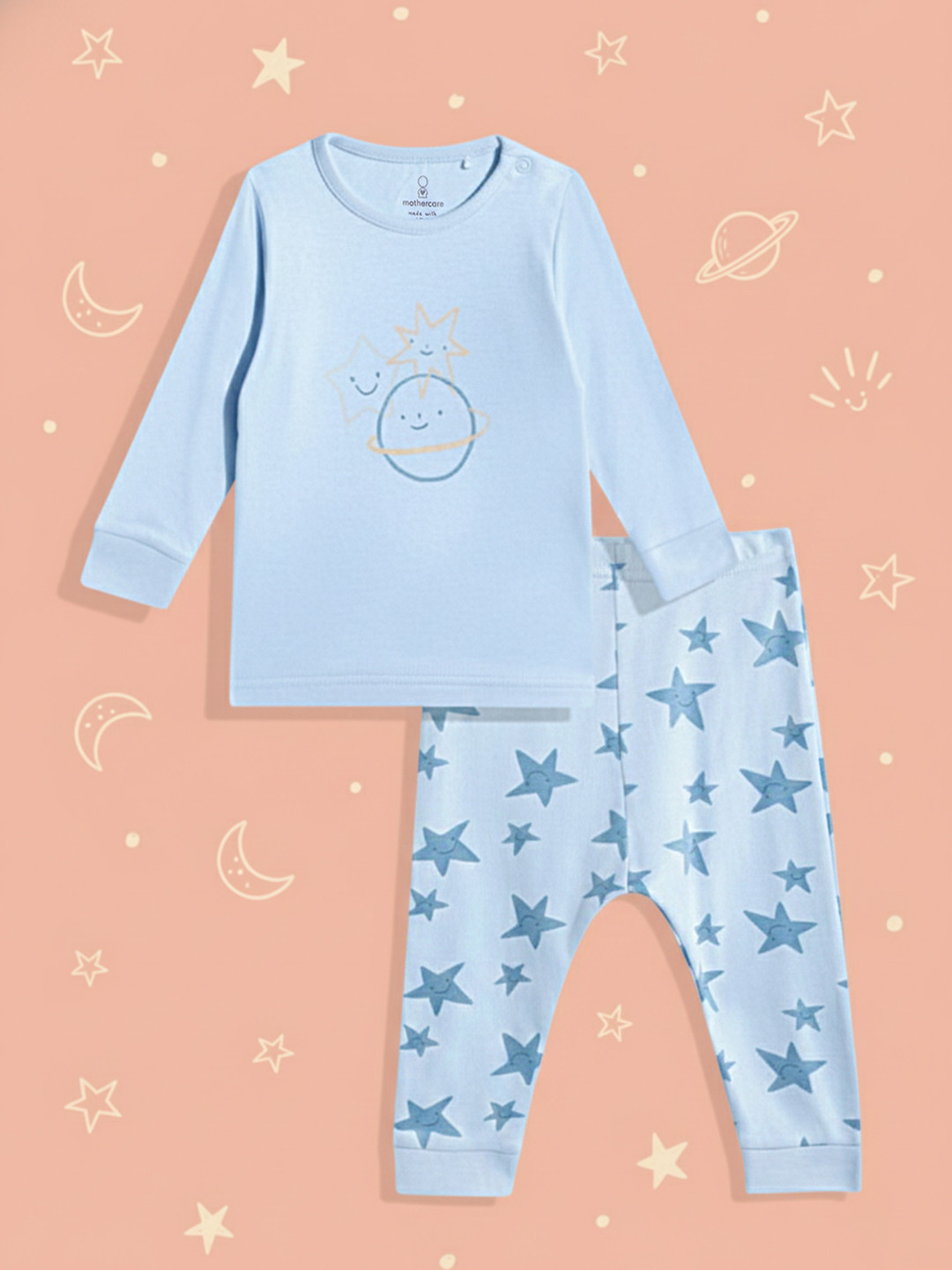 mothercare Infant Boys Printed Pure Cotton Clothing Set