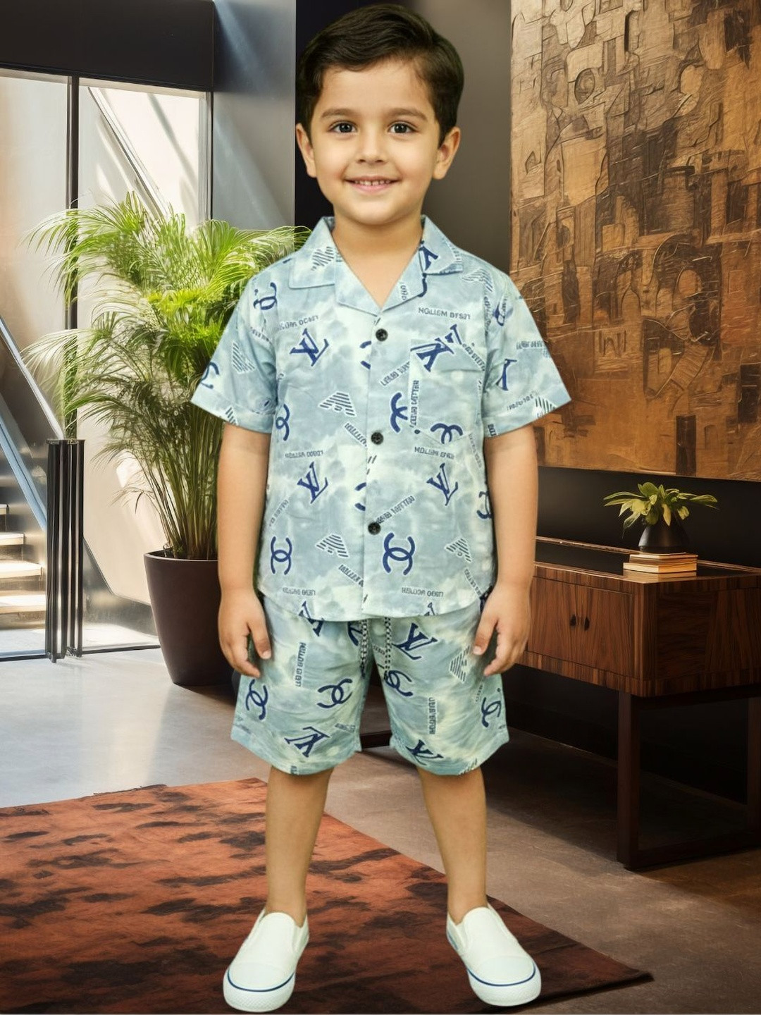 XBOYZ Boys Printed Pure Cotton Clothing Set