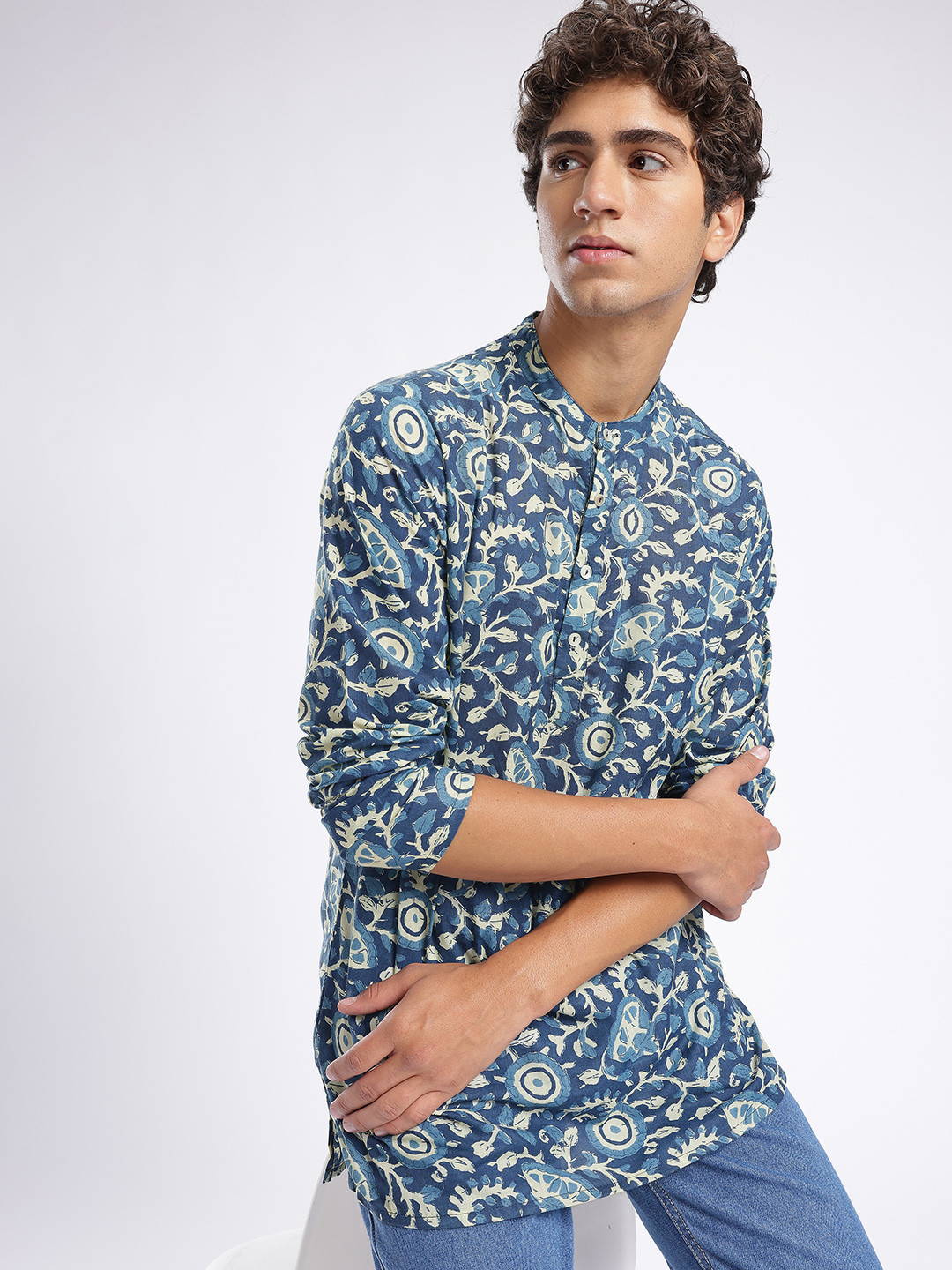 Anouk Rustic Floral Printed Pure Cotton Kurta