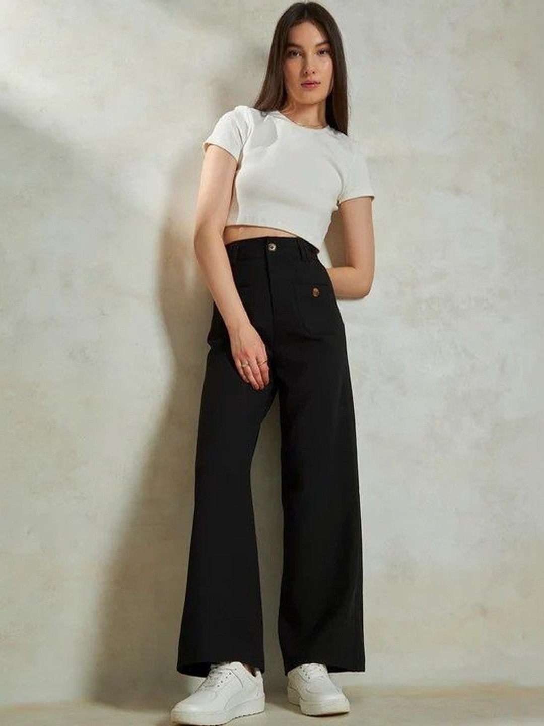 SZN Women High-Rise Easy Wash Cargos Trousers