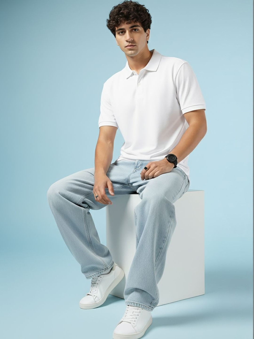 XYRIS Men Polo Collar T-shirt