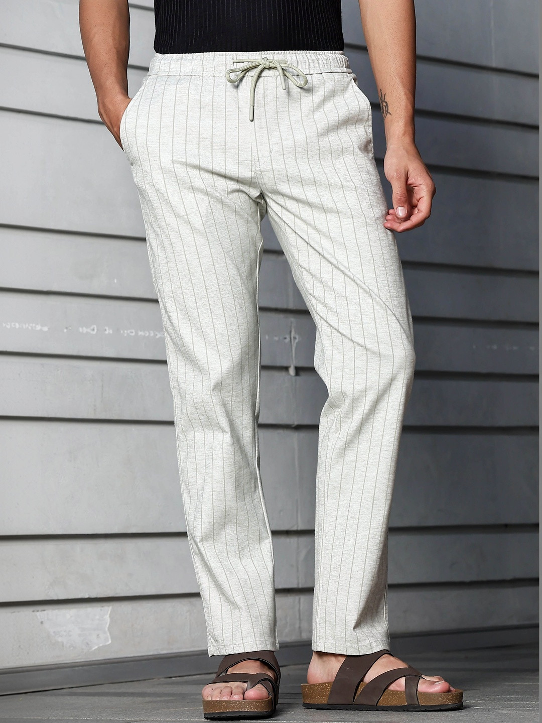 Bushirt Linen Striped Trousers