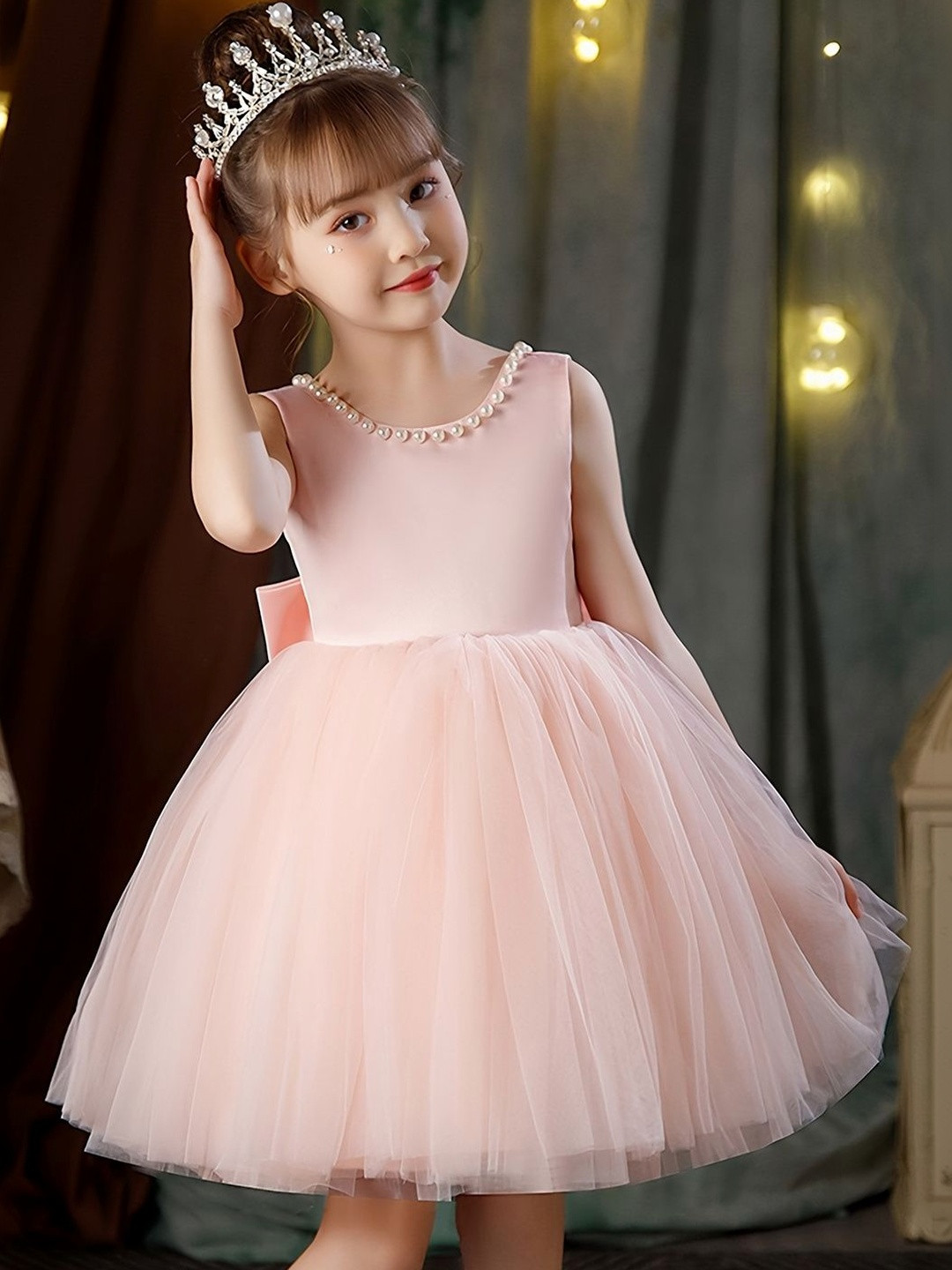 Helene Embellished Net Fit & Flare Dress