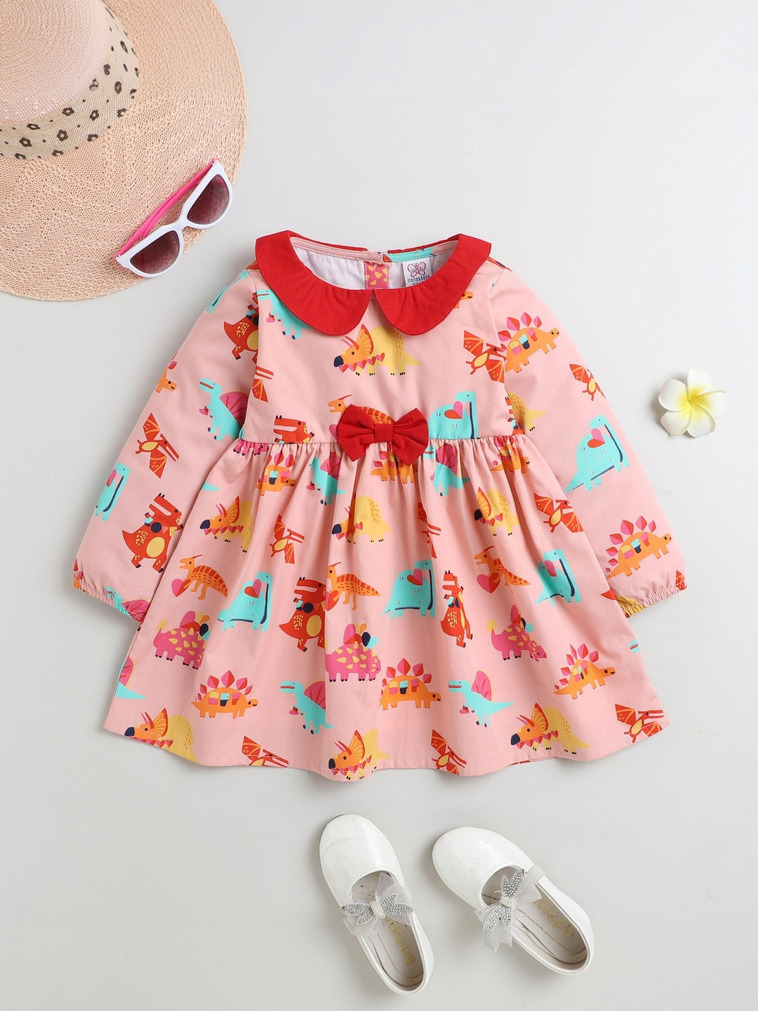 mama & bebe Baby Girls Animal Print Fit & Flare Midi Dress
