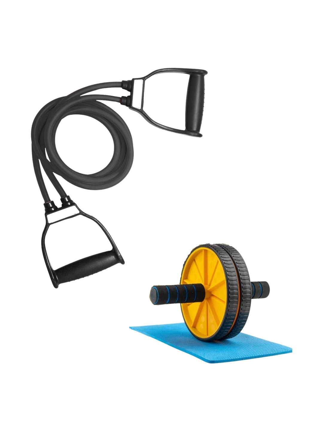 ADRENEX Set Of 2 Unisex Anti-Slip Resistance Tube & Ab Roller Sports Accessories