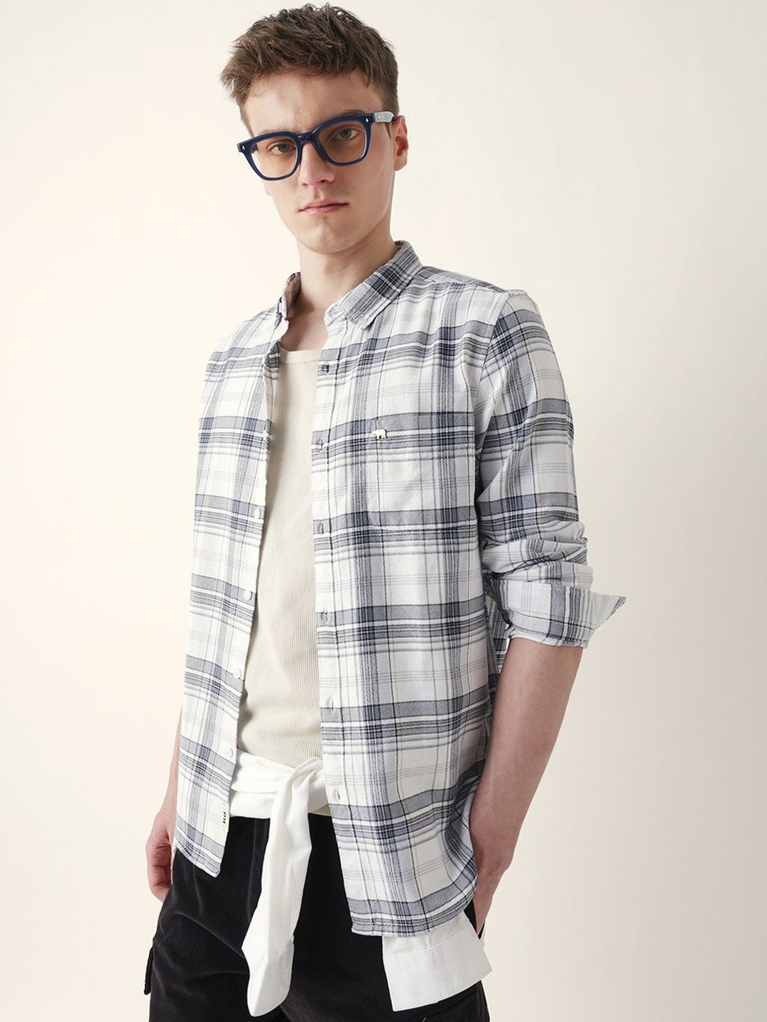 THE BEAR HOUSE Men Slim Fit Checked Casual Shirt