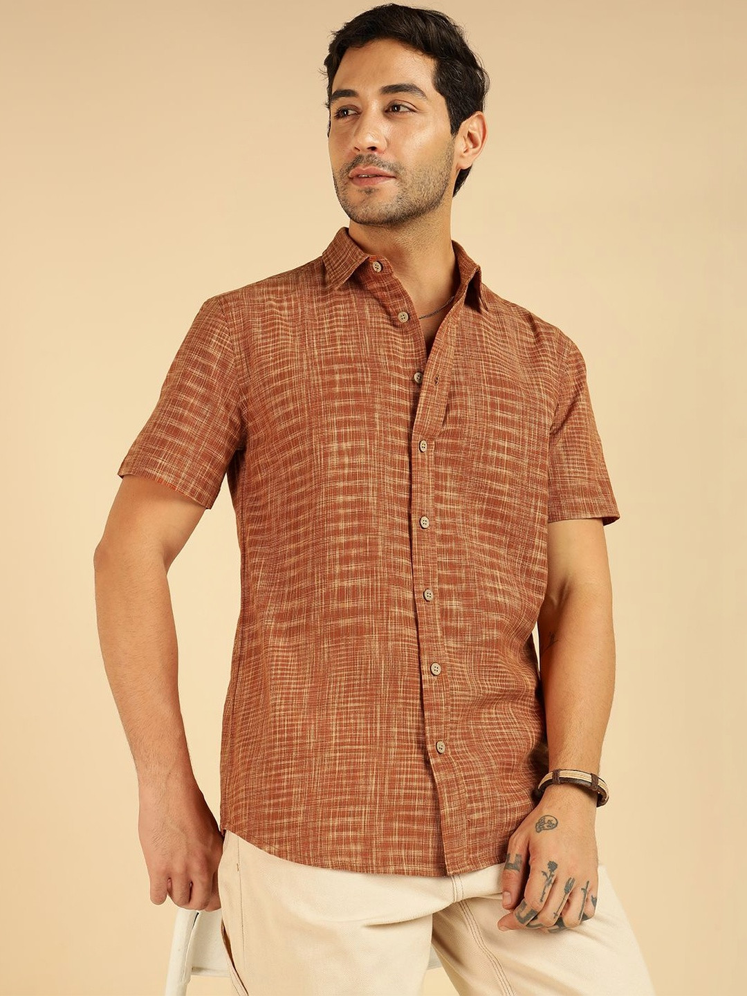 Amanush Men Standard Checked Casual Shirt