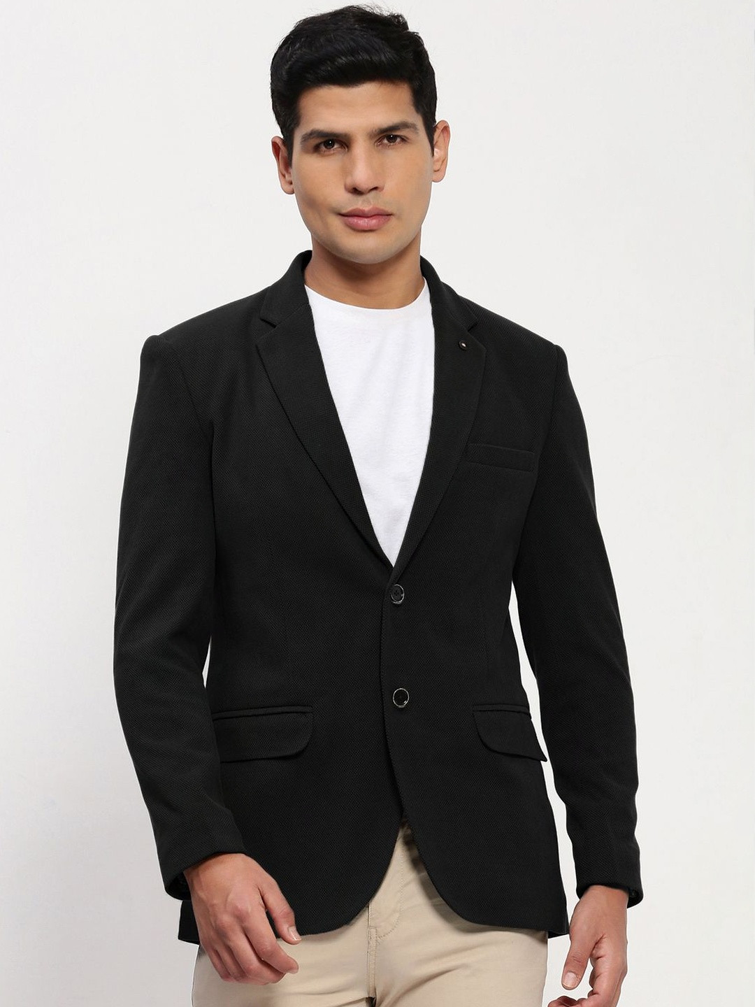 SHOWOFFFF Slim-Fit Notched Lapel Single Breasted Blazer