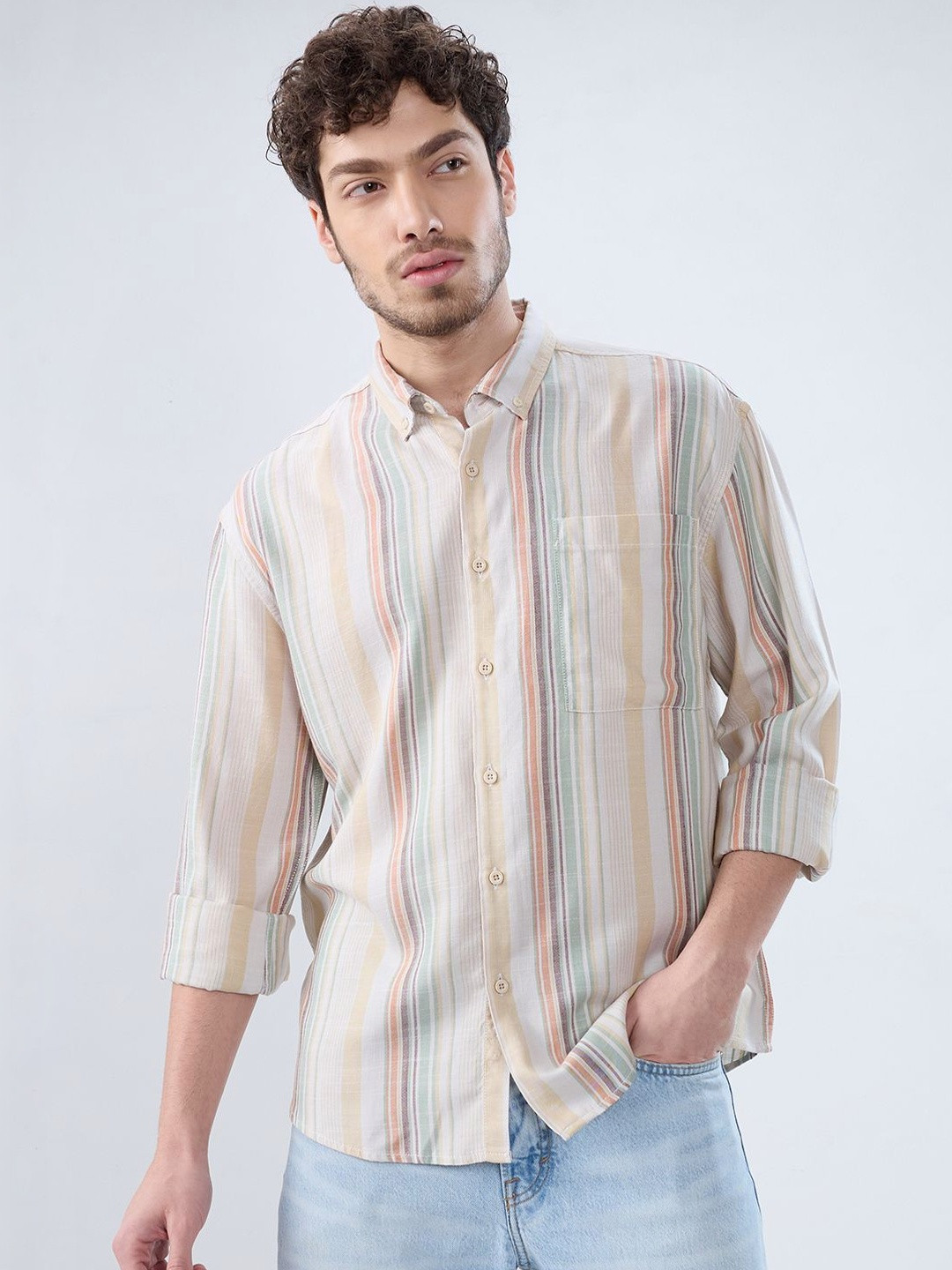 HERE&NOW Men Striped Casual Shirt