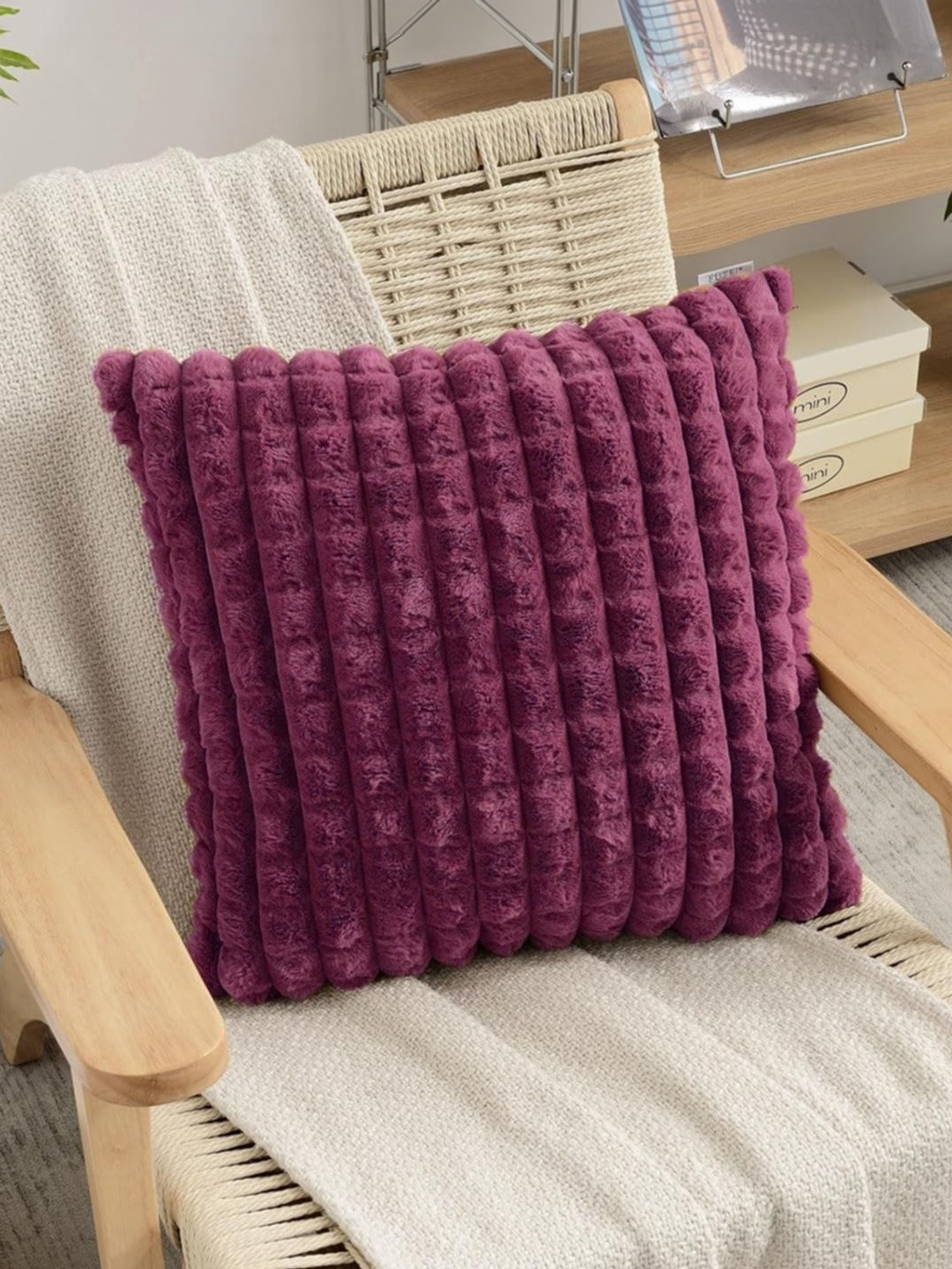 Vinayaka Fab Purple Square Cushion Covers